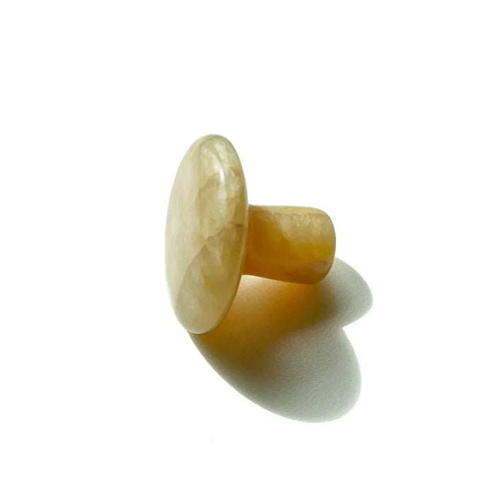 Gul Jade Mushroom Massagesten – 100% naturlig nephrit jade