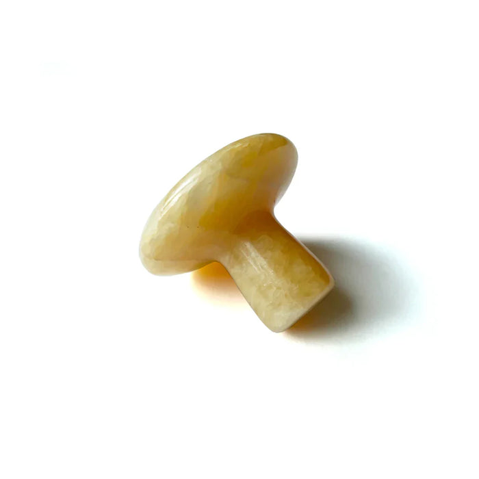 Gul Jade Mushroom Massagesten – 100% naturlig nephrit jade