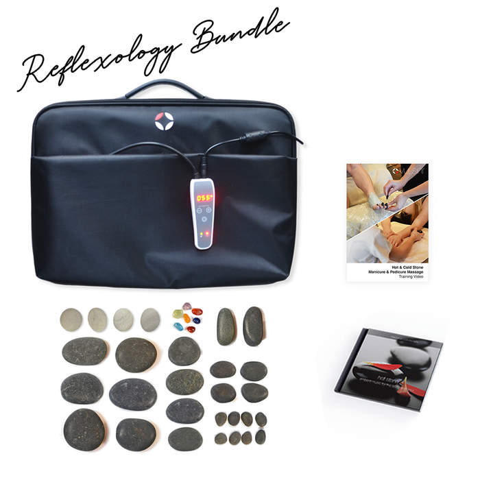 Vulsini Hotstone Reflexology Bundle – komplet sæt til stenmassage