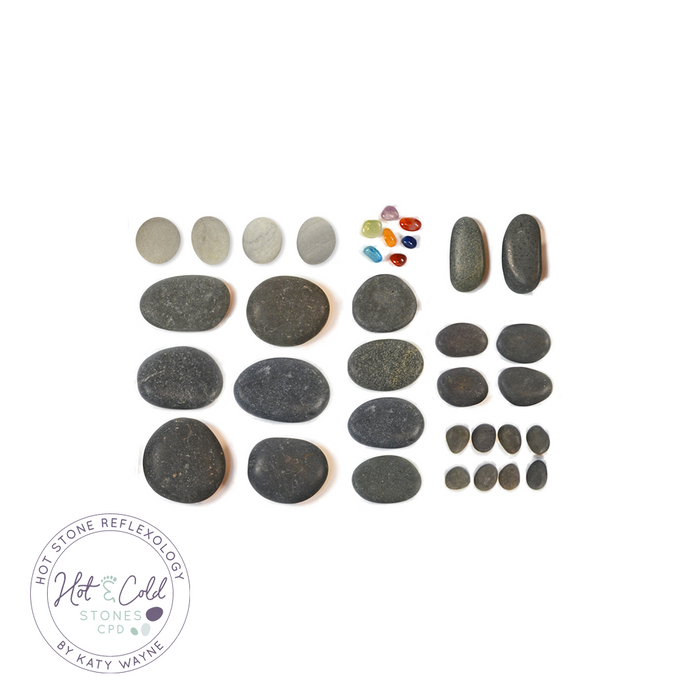 Vulsini Hotstone Reflexology Bundle – komplet sæt til stenmassage