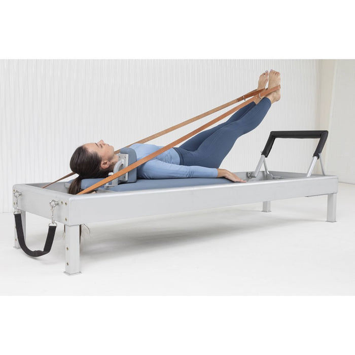 Classic reformer – autentisk pilates reformer i aluminium med naturlæder stropper
