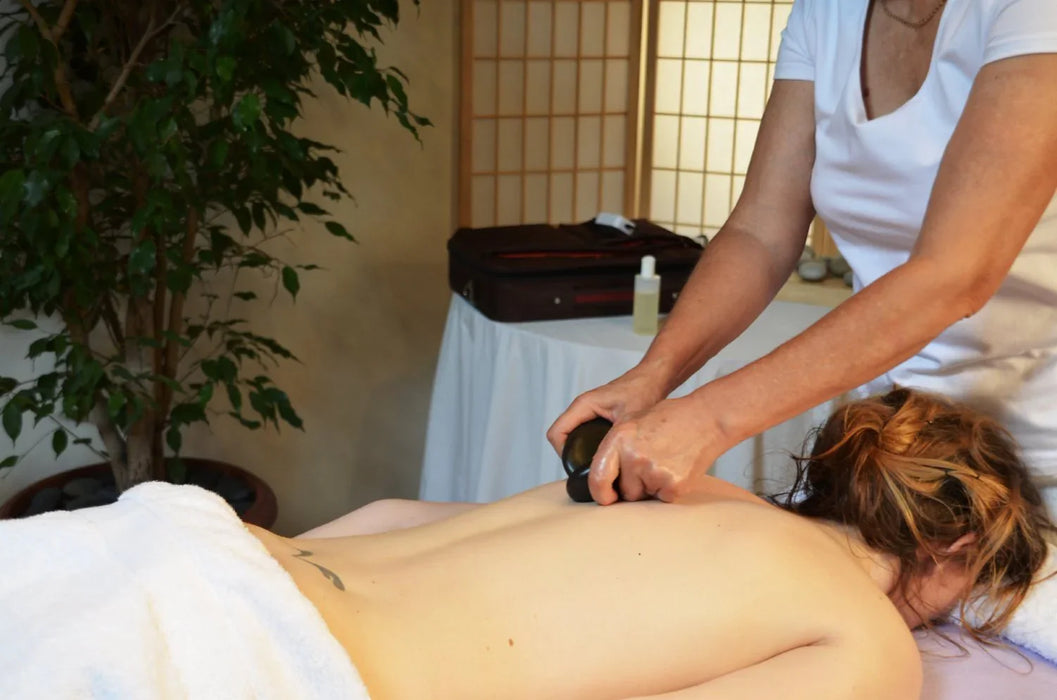 Hotstone massage sæt 45 stk. – Basalt- og chakrasten til helkropsbehandling